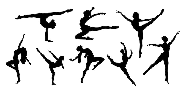 Définir des silhouettes de danse classique avec des styles d'anatomie corporelle des femmes