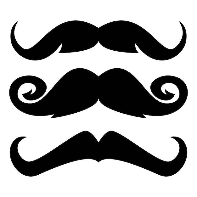 Définir Des Silhouettes Noires De Moustache