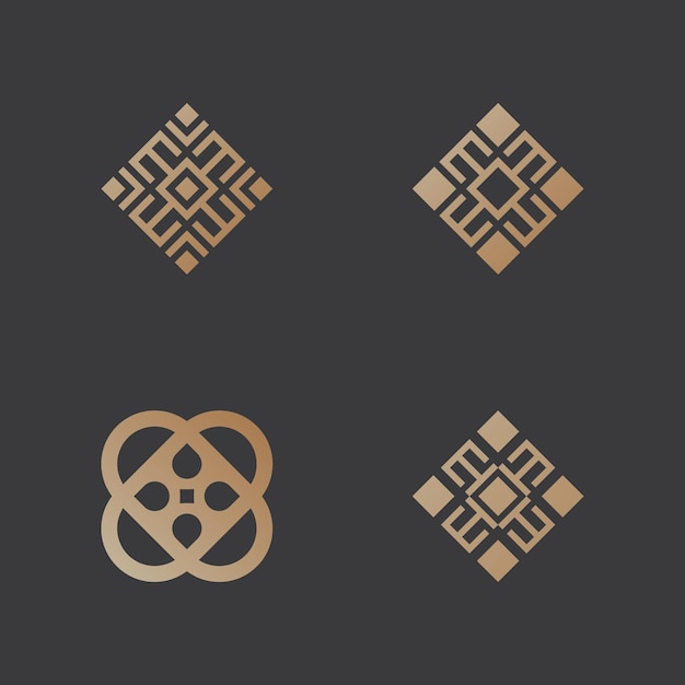 Définir le symbole abstrait dans les logos ornementaux de navajo bohème