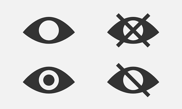 Vecteur définir le symbole de l'œil de l'icône de mot de passe afficher la vision vectorielle cacher de l'icône de la montre élément de conception web de vue secrète