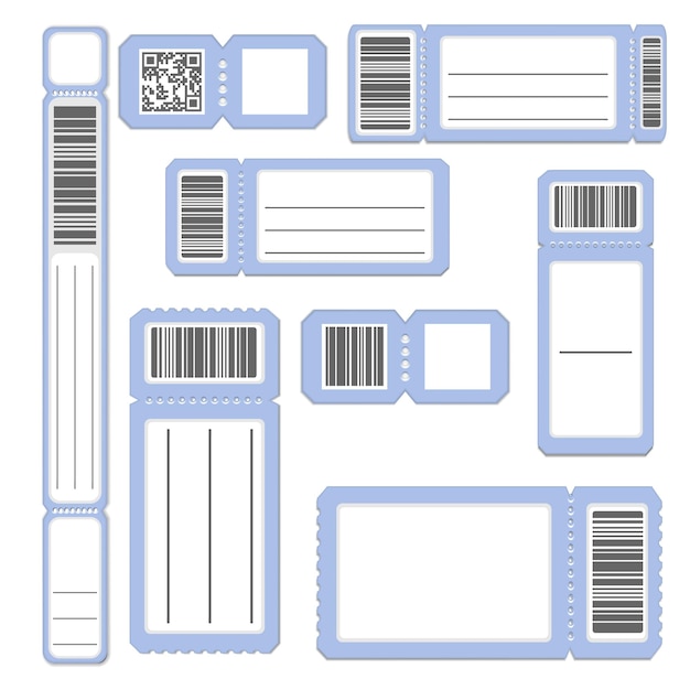 Vecteur définir un ticket vierge