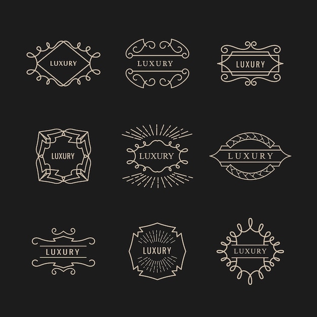 Définir Le Vecteur Rétro De Luxe Logo Insigne Vintage Design