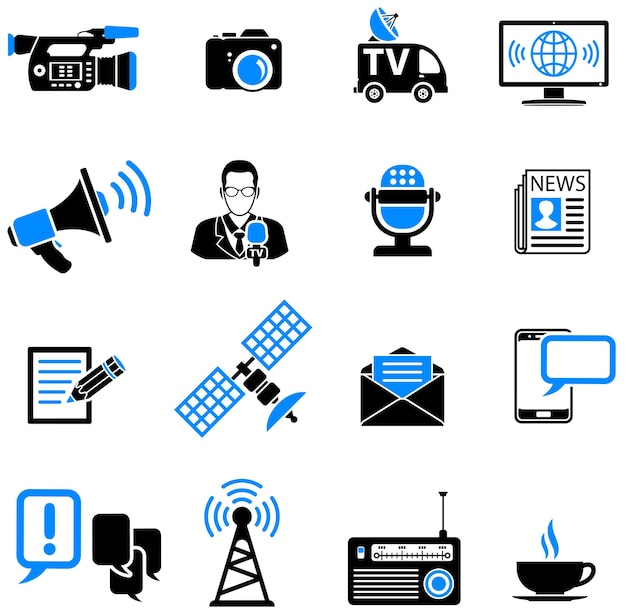 Définition des icônes de médias et de nouvelles
