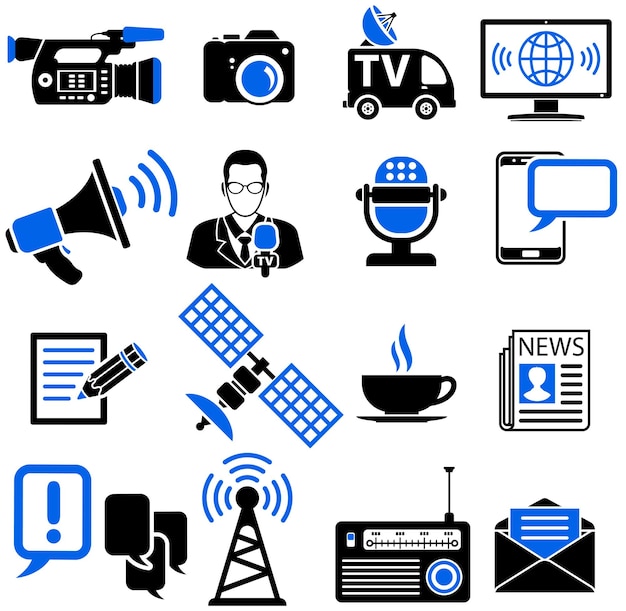 Définition des icônes de médias et de nouvelles