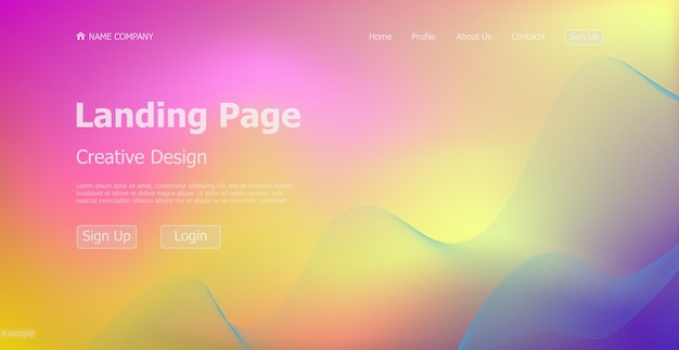 Dégradé coloré modèle web page de destination site web numérique concept de conception de page de destination Illustration vectorielle