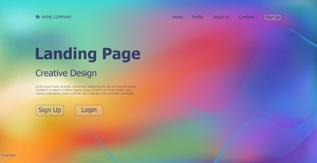 Vecteur dégradé coloré modèle web page de destination site web numérique concept de conception de page de destination illustration vectorielle