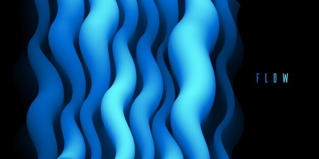 Dégradé de couleur 3D fluide forme vecteur abstrait, élément de conception dimensionnelle dynamique en mouvement, style moderne à la mode.