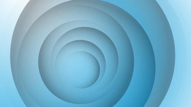 Vecteur dégradé de couleur bleu et blanc abstrait avec composition circulaire en papier découpé