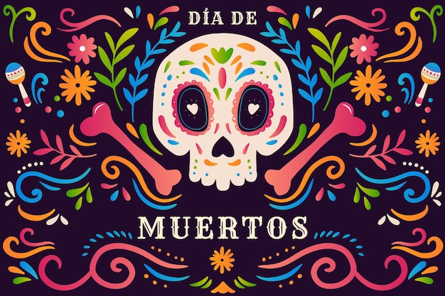 dégradé dia de muertos fond illustration conception vectorielle
