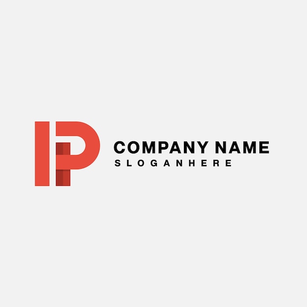 Dégradé d'icône de logo de nom de société ip initial coloré