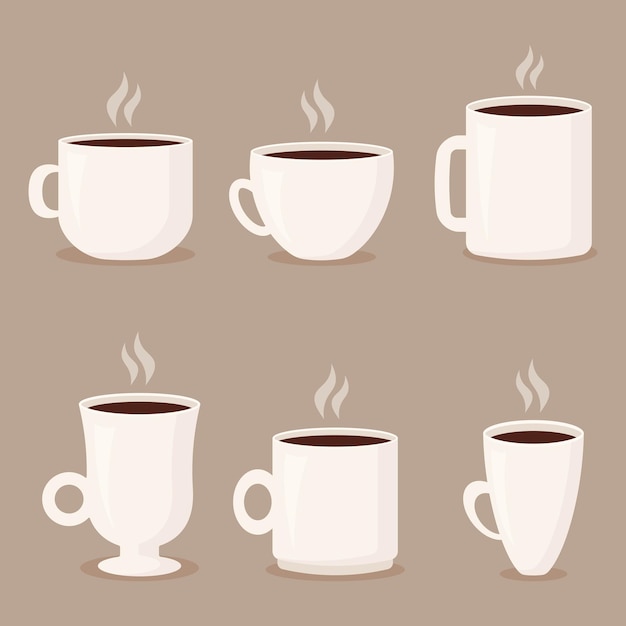 Délicieuse collection de tasses à café Conception d'illustration vectorielle de boisson
