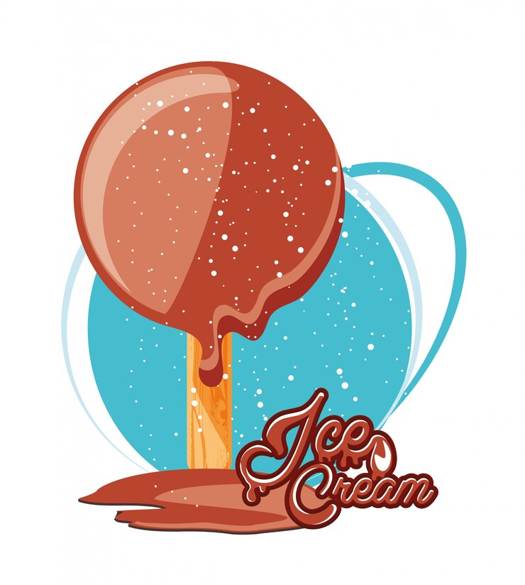 Vecteur délicieuse glace au chocolat en bâton