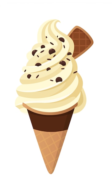 Vecteur délicieuse illustration de crème glacée. objet isolé
