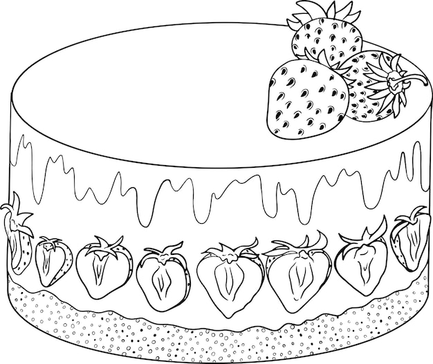 Délicieux bonbons et desserts Coloriages dessinés à la main de desserts traditionnels populaires