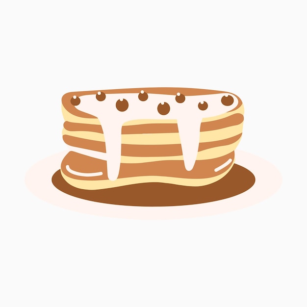 Délicieux Choco Pancake Boulangerie Illustration