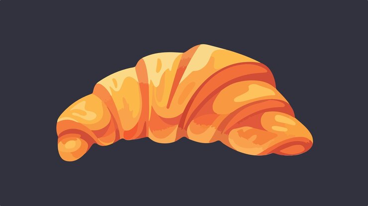 Vecteur délicieux croissant français viennois pâtisserie de petit déjeuner pour une délicieuse friandise du matin