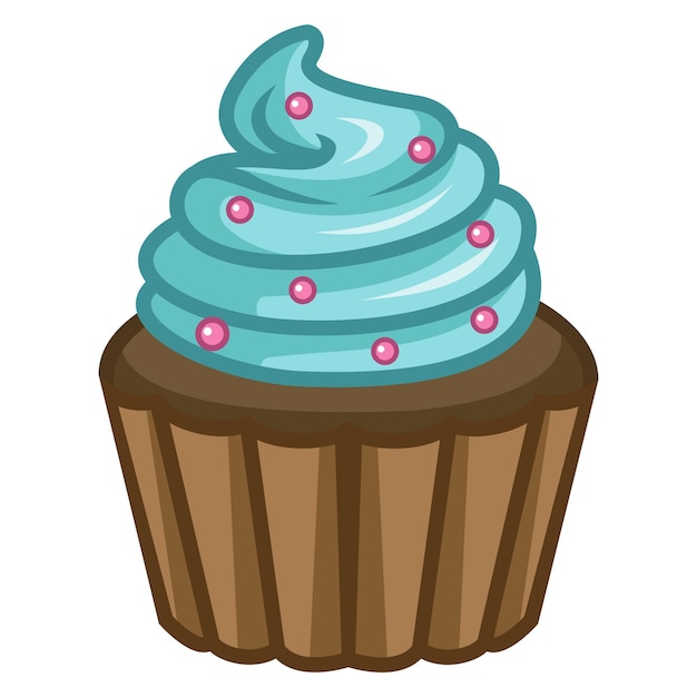 Un délicieux cupcake avec du glaçage bleu.
