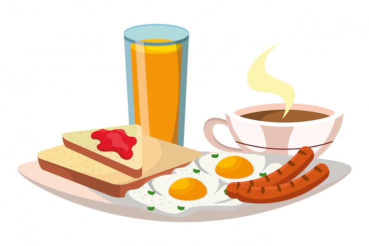 Vecteur délicieux petit déjeuner savoureux