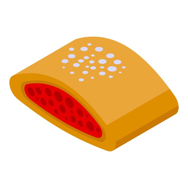 Délicieux rectangle de pâtisserie bouffée rempli de confiture et décoré de glaçage au sucre