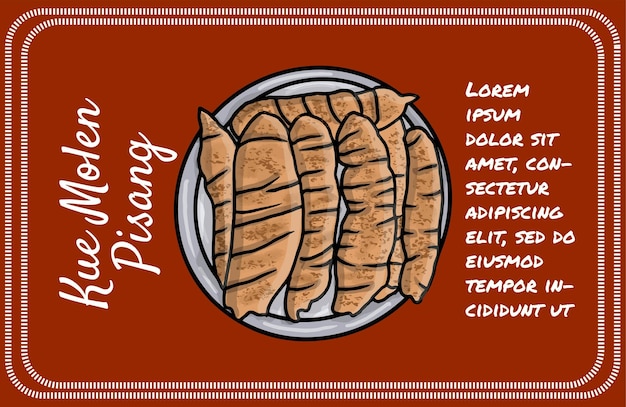 Délicieux Snack Indonésien Traditionnel Molen Pisang En Style Cartoon