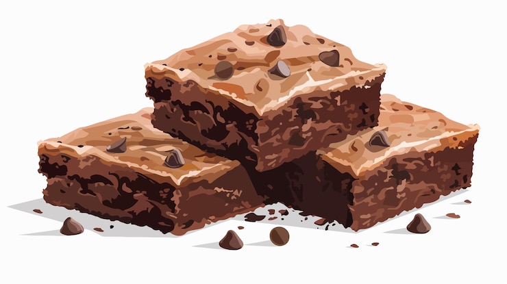 Vecteur delicious chocolate brownie illustration de dessin animé vectorielle