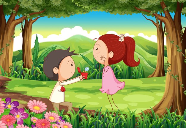 Une Demande En Mariage à La Forêt