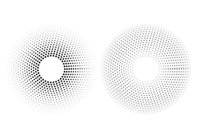 Demi-teinte Circulaire Noir Et Blanc De Vecteur Simple, Isolé Sur Blanc