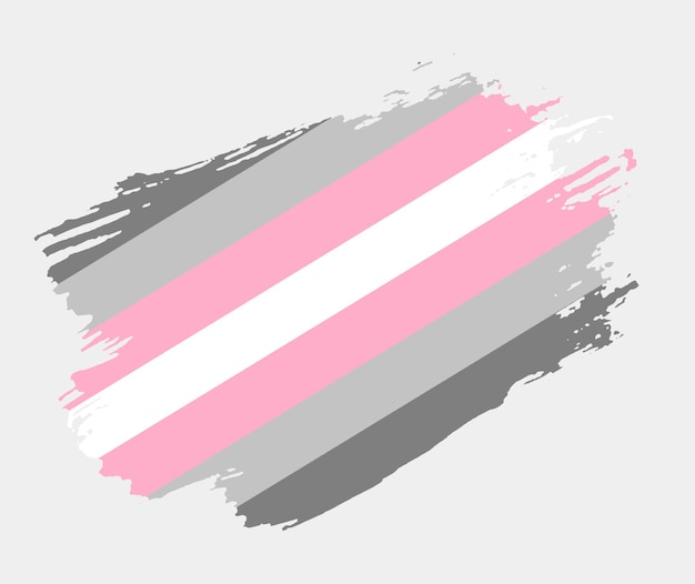 Demigirl Flag peint avec un pinceau sur fond blanc Concept des droits LGBT