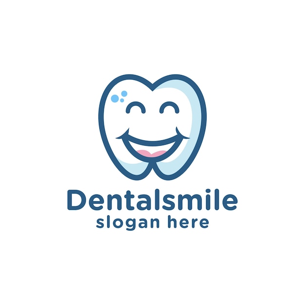 Vecteur dent dentaire dents sourire personnage de logo de dessin animé