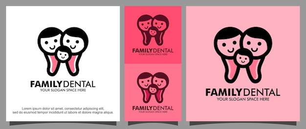 Dentiste Pour Le Modèle De Logo De Famille