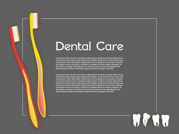 Dents Et Brosse à Dents Soins Dentaires Tous Les Jours Bannière De Concept D'hygiène