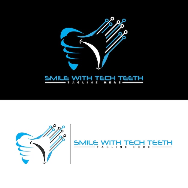 Vecteur dents techniques avec sourire