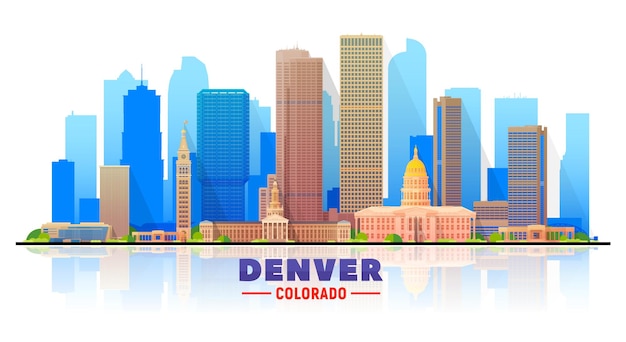 Vecteur denver colorado skyline avec panorama sur fond blanc illustration vectorielle concept de voyage et de tourisme d'affaires avec des bâtiments modernes