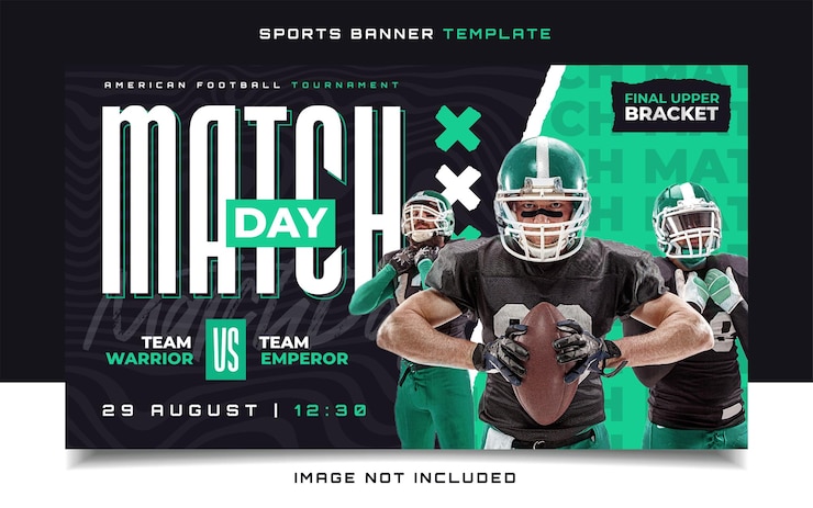Vecteur dépliant de bannière de jour de match de football américain pour publication sur les réseaux sociaux