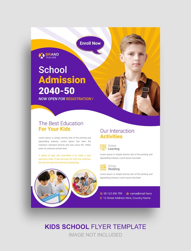 Vecteur dépliant sur l'éducation des enfants
