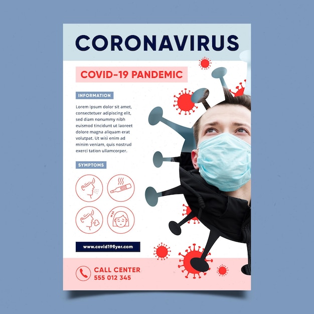 Vecteur dépliant informatif sur les coronavirus