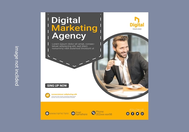 Vecteur un dépliant pour une agence de marketing numérique.