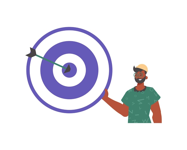La dérision tient dans sa dépense d'une dévoration avec une flèche qui a frappé l'attention sur l'illustration vectorielle de style branché