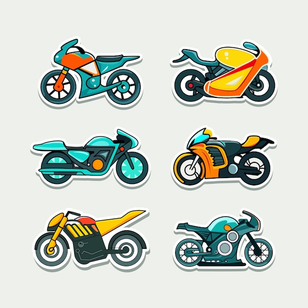 Dernière Collection De Motos En Style Autocollant