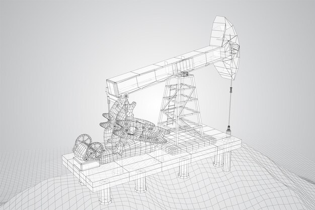 Derrick vecteur 3d objet exploitation minière de minéraux
