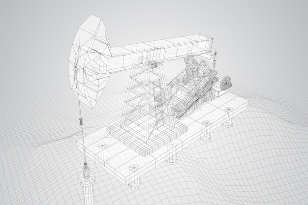 Derrick vecteur 3d objet exploitation minière de minéraux