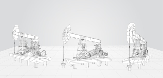 Derrick vecteur 3d objet exploitation minière de minéraux