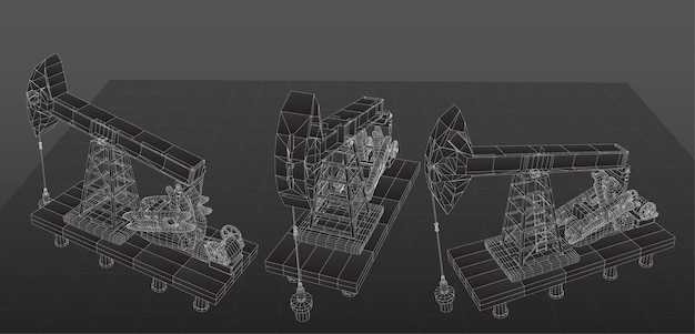 Derrick vecteur 3d objet exploitation minière de minéraux