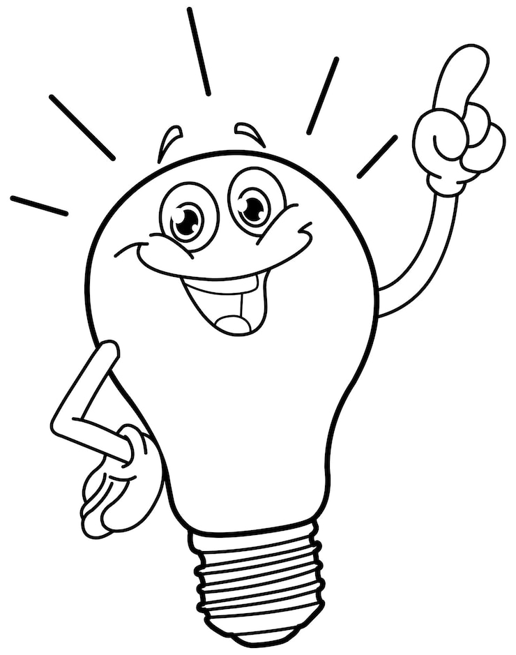 Vecteur description de l'illustration de l'ampoule vectorielle de dessin animé