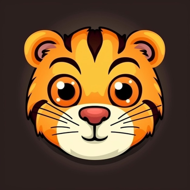 Vecteur description vectorielle du visage du tigre de dessin animé