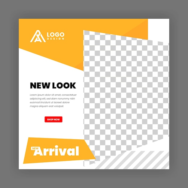 Design d'affiche créative moderne pour les médias sociaux Bannière de marketing minimaliste avec couleur noire et jaune