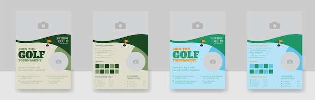 Vecteur design d'affiche du championnat de golf ou du tournoi de golf