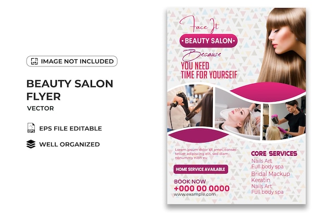 Design d'affiche de salon de beauté et d'art des ongles pour femmes Flyer promotionnel