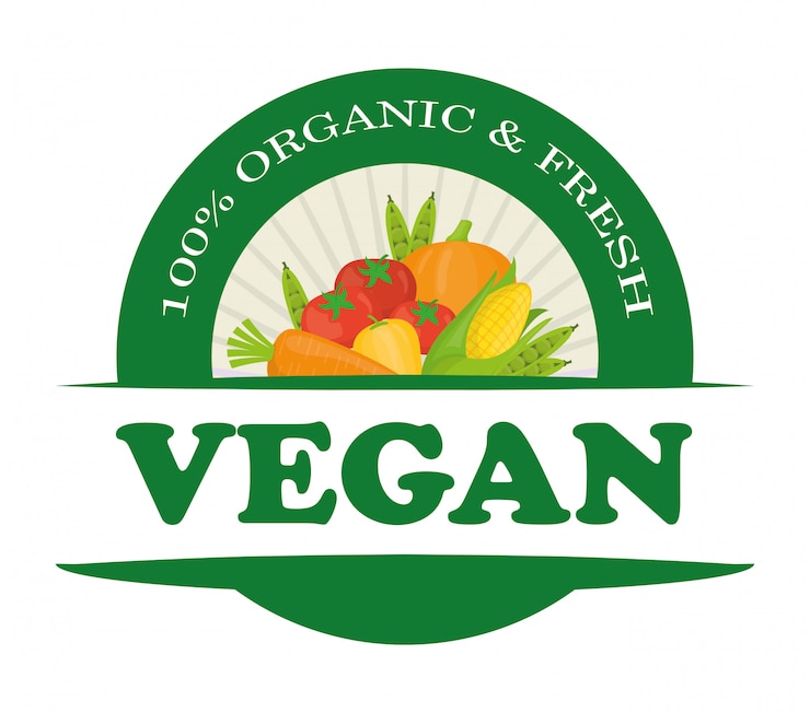 Vecteur design alimentaire végétalien.