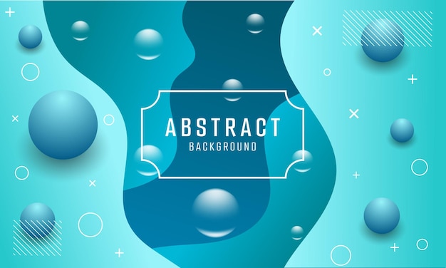 Design d'arrière-plan abstrait avec des sphères et des vagues teal